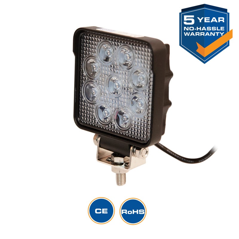 ECCO E92006 Flood Light 9 Led, Flood Beam, Square, 1 Bolt Mount, 12 24 Volt - Image 2